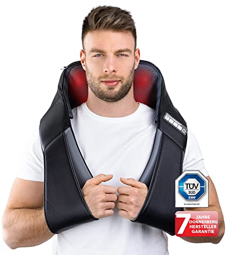 DONNERBERG® Klopfy Entspannung für Ihren Rücken Shiatsu und Klopfmassage Nackenmassagegerät mit Wärmefunktion 7 Jahre Kraftmotor Garantie TÜV Süd geprüft