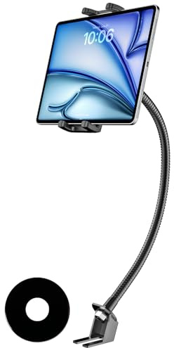 Kolasels LKW Sitzschienen Tablet Halterung, [Metall Schwanenhals] KFZ Boden Tablet Halter, Auto Sitzschiene Tablet Halterung für iPad Pro Air Mini, Galaxy Tabs, iPhone, 4-12.9 Handys und Tablets