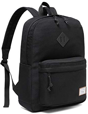 Kasgo Schulrucksack Teenager, Leicht Großer 17,3L Rucksack Damen Jungen Mädchen Kinder 8-12 Jahren Wasserabweisend 15,6 Zoll Hochschule Rucksack für Reise Lässiger Arbeit Tagesrucksack Schwarz