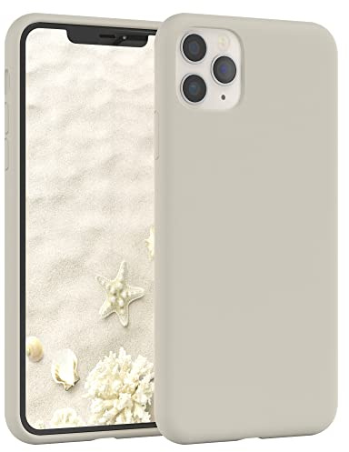 EAZY CASE Premium Silikon Handyhülle kompatibel mit iPhone 11 Pro Max Slimcover mit Kameraschutz und Innenfutter, Silikonhülle, Schutzhülle, Bumper, Handy Case, Hülle, Softcase, Taupe