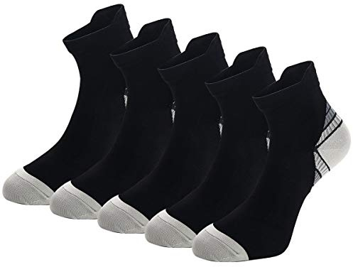 Weekend Peninsula 5 Paar Kompressionssocken Sportsocken Laufsocken für Herren & Damen Münner Leichtgewicht Kompressionsstrümpfe Funktionssocken Sneaker Socken (as3, alpha, m, regular, regular, Grau)