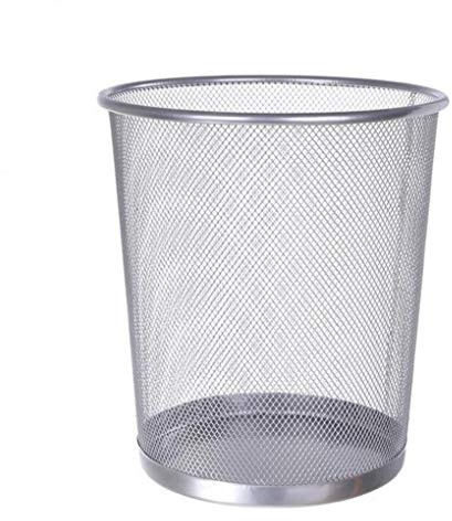 Métal Poubelle, Grand Bac Papier pour Trash Portable Bureau Mesh Corbeille De Stockage Peut Paniers en Métal Mesh Trash Can Round 26 * 23 * 18.5cm De