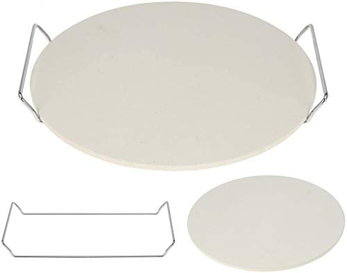 Unibos Pizza Stone with Rack Oven to Table Serving Traditional Pizza Ceramic Stone