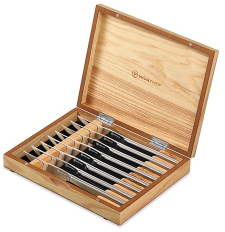 WÜSTHOF 8-Piece Stainless Mignon Steak Knife Set, Silver