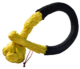 Abschleppseil Gelbe 5 mm * 80 mm synthetische Schäkel, Kunstfaser-Auto-flexible synthetische weiche Schäkel-Seil-Abschlepp-Wiederherstellungsgurte Abschleppseile