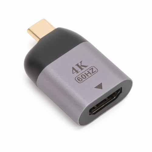Adaptateur HDMI Femelle vers USB C Mâle, Adaptateur 4K @ 60Hz USB C vers HDMI, Adaptateur Portable en Aluminium de Type C pour Tous les Ordinateurs Portables à Interface USB C, Moniteur de Télévision