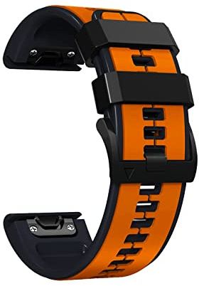 RoYiio Silikon Armband für Garmin Fenix8 47mm 51mm /Fenix E/Tactix 8 47mm 51mm /Quatix 8 47 mm 51 mm/Enduro 3 /Epix 2 /Approach S62 S60 Armband Sprot Atmungsaktiv Ersatzband QuickFit 22mm/26mm