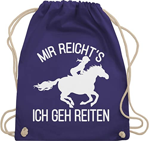 Turnbeutel Rucksack - Pferde - Taschen - Mir reicht's ich geh Reiten - Unisize - Lila - pferdetasche stalltasche pferd pferdeliebhaber pony beutel reiterzubehör pferdebeutel pferdespruch reite