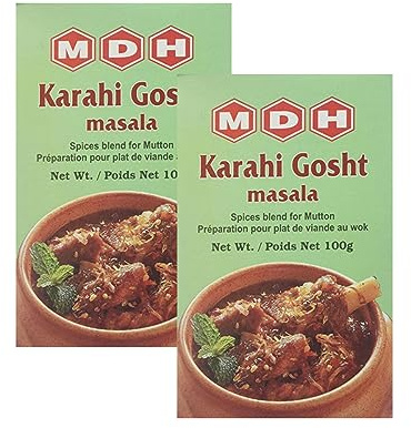 MDH Various Seasoning Masala Powder - Spices Mix Curry Masala Recipe Mixes Casserole Seasoning Herbs - Aromatic & Enhances the flavor of the meal (Karahi Ghost Masala (100g), Pack of 2)
