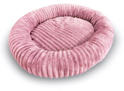 4L Textil Luna Kuscheliges Hundebett kleine Hunde Katzenkörbchen flauschig Hundekörbchen kleine Hunde Hundekorb für Welpen Hundekissen Katzen Sofa waschbar(55x50 cm, Rosa)