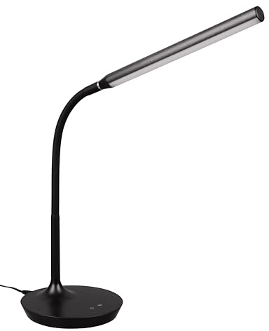 Reality Leuchten LED Tischleuchte Toro R57641102, Kunststoff Schwarz matt, inkl. 5 Watt LED, Touch Dimmer, Lichtfarbe wechselbar, Flexarm |