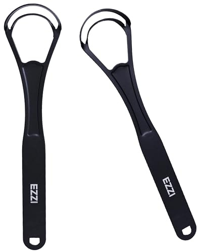 Tongue Scraper for Adults, Kids, & Fresh Breath. Plaque Cleaner Made of Stainless Steel Metal