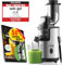 LEBENLANG Slow Juicer Edelstahl Entsafter - BPA-Frei für Gemüse & Obst l Saft Selleriesaft Vegan Karotten l Green press Presse Juicers Saftpresse elektrisch Machine Fruchtsaft Fruchtpresse Keramik