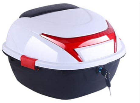 JEDAL Topcase Motorradkoffer 35 Liter Motorrad Top Case Rollerkoffer Helmkoffer Für Roller, Motorrad, Mofa & Quad (Farbe : Weiß)