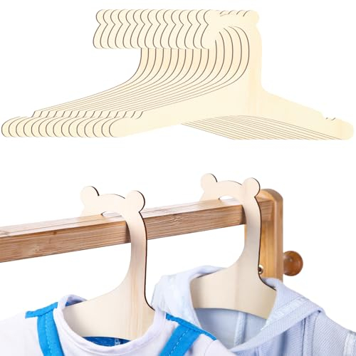 Lvefyti 15 Stück Baby Kleiderbügel,Kinderkleiderbügel aus Holz,Süßer Bär Kleinkinder Kleiderschränke,rutschfest Babykleiderbügel für Kleidung Mäntel Hosen Spielzeug