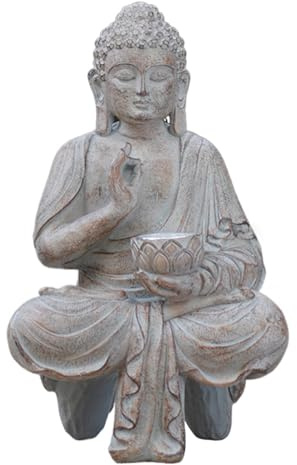 Statue de Bouddha Garden de plein air Statues de bouddha zen jardin statues de bouddha avec des lumières solaires, ornements solaires de Bouddha pour la maison spirituelle Fengshii Decor Style 2, Orn
