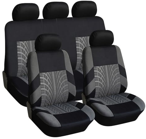 SNXLW 5 Places Universel Voiture Ensembles Housses Siège pour Renault Clio/Clio R.S. V IV III II I B7/BF/BH/KH/BR/CR/SB/SR 1990-2025 Housses Siege Avant Arrière Auto Accessori,Grey