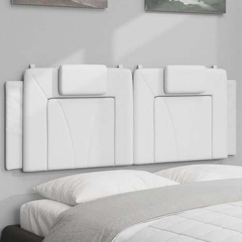 ZEYUAN Kopfteil-Kissen Weiß 140 cm Kunstleder, Kopfteil Bett, Bettrückwand, Headboard, Bettrückwände, Bettkopfteilbezug, Kopfteilabdeckung - 374791