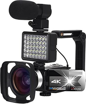 Videocamera digitale registratore, Videocamera digitale Videocamera 4K Videocamera Digital Vision 5 6MP WiFi Fill-Fill Light Videocamera professionale Camcorder digitale Camcorder Vlog Digital con mic