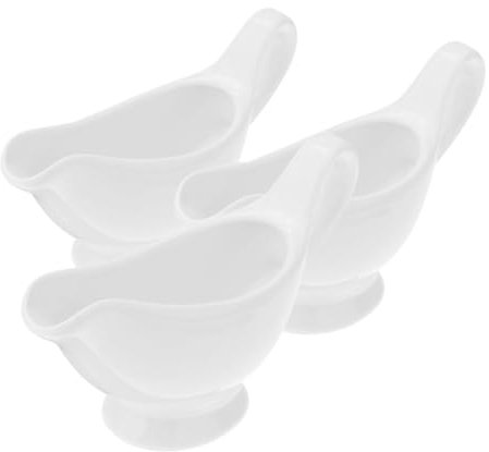 ULTECHNOVO 3pcs Ceramic Sauce Pot Dipping Sauce Cup Seasoning Jar Boat for Gravy Condiments