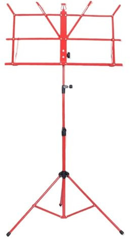 XPJYUA Notenständer Desktop-Ständer Notenständerhalter Tragbarer, zusammenklappbarer Notenständer Höhenverstellbarer Stativfuß Leichter Notenständer aus Metall(Red)