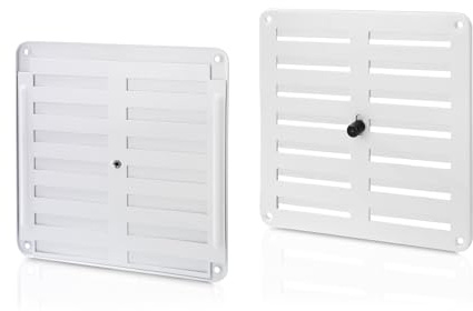 Zarivy Rejilla de Aluminio Regulable 170x170 mm, Color Blanco, Ideal para ventilación en Espacios Interiores y Ajuste de Flujo de Aire.