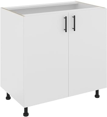 haaus Unterschrank Karo, 2-türig, weiß, 80 x 50 x 80 cm