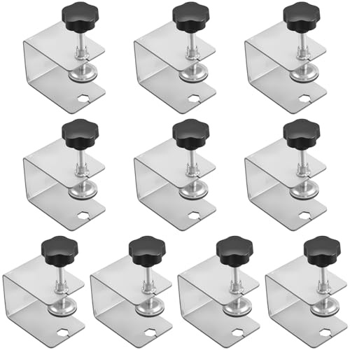 NGOSUET 10 Stück C Klemme Metall, 0-46 mm Schraubklemme Schraubzwinge Tischklemme, Trägerklemme C Klemmen Metall C-Zwingen für Schubladen Installation, DIY Holzbearbeitung