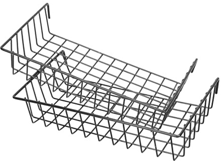 Garneck 2pièces Paniers Muraux Fil Métallique Baskets Suspendus Pour Grille Murale Rangement Décoratif Avec Crochets Organisateurs Gain De Place Pour Cuisine Et Salon