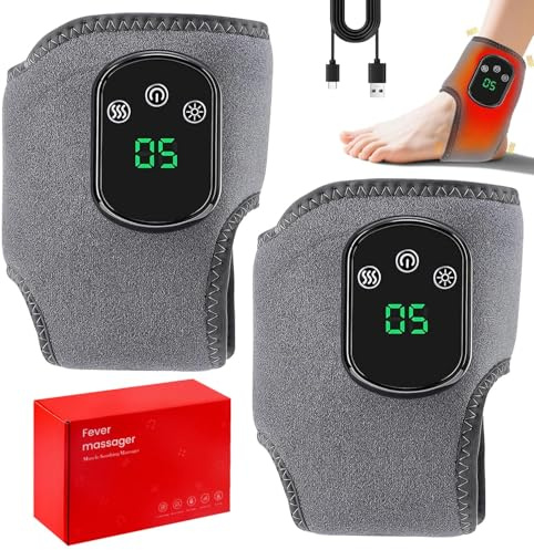 2 Stück 3-In-1 Fussmassagegerät, Fußmassagegerät, Foot Massager, Fußmassage, Tragbares Kabellose Fußmassagegerät 3 Modi und 5 Wärmestufen für Knöchel,Ferse,Sohle,Fußgewölbe, Ideal Geschenk für Eltern