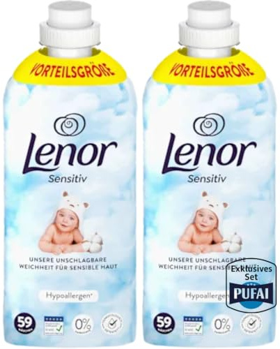 Weichspüler – Sensitiv – 59 WL – 1,239 l – 2er Pack – Für sanfte & hautfreundliche Wäsche