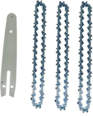 Guide-chaîne de 6 pouces, 1/4 po, scie électrique, 36 nœuds, 18 couteaux, remplacement mini-chaînes tronçonneuse en acier, outil jardinage(Set3)