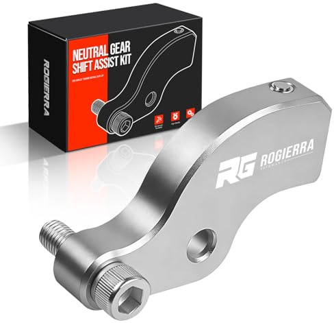 Rogierra Neutral Gear Shift Assist Kit - CNC M8 EZ Shift Lever Compatible with 2018-2025 Touring (Electra Glide/Road Glide/Tri Glide) & Softail (Fat Boy 114) Motorcycles - Easy Neutral Finder White