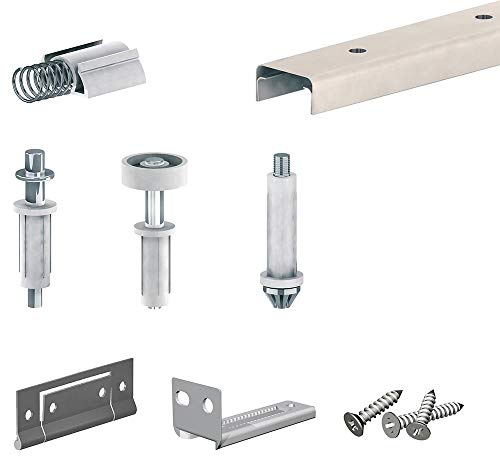 Système coulissant pliant SLID'UP 200 pour porte de placard 2 panneaux - rail 756 mm - 14 kg