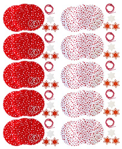 HEKU Fabric covers for preserving jars, fabric, red/white, 22 x 12.8 x 2 cm, 30 units