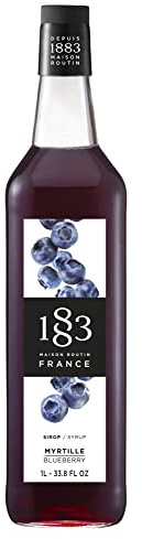 1883 Maison Routin Premium Blueberry Syrup – Natural Fruit Syrup, Perfect for Cocktails & Mocktails, Ice Tea, Smoothies, Desserts – Vegan-Friendly, Allergen-Free – 1L PET Bottle