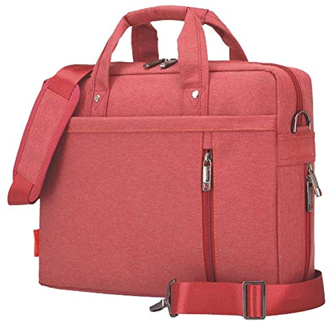 Soft Nylon Shockproof Laptop Messenger Bag Briefcase with Multiple Pockets Handles and Detachable Shoulder Strap for 13 Inch/MacBook/Notebook/Netbook, Version 3 Red