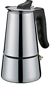 Cilio 341324 Espressokocher Adriana, 6 Tassen, Edelstahl, Induktion geeignet, Grau