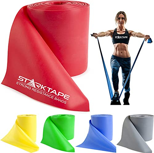 Starktape Resistance Bands Widerstandsbänder Latexfrei – Von 2,5 Meter bis 46 Meter Länge Professional Fitnessbänder für Home-Training, Physiotherapie, Pilates, Krafttraining und Rehabilitation