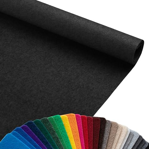 Primaflor Rips Messeteppich Dublin | 100x1000 cm | Anthrazit | Meterware | Gerippte Polypropylen-Meterware für Messe, Event und Hochzeit; Bfl-s1, 3 mm hoch, zuschneidbar