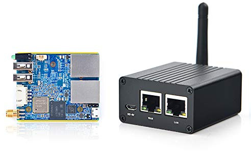 WayPonDEV NanoPi R1 Allwinner H3 Mini Router portátil OpenWRT con 1 GB de RAM DDR3 y dos puertos Ethernet, WiFi y Bluetooth 4.0 Serial Port para Lot NAS Smart Home Gateway