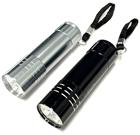 HAC24 2er Set Helle Taschenlampe Mit 3 Power Leds Std. inkl. Batterien Handlampe Aluminium