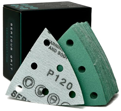 Serious Grit - Disques de Ponçage Grain P120, 93 mm 6 Trous - Auto-Agrippants - Compatibles avec Ponceuses Festool ROTEX RO90 Delta - Boîte de 50
