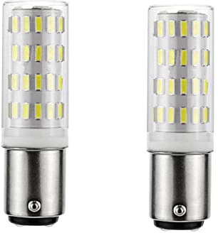 2x B15D 5W Ba15d LED Light Bulb AC/DC 12V Daylight White 6000K 35W Equivalent, Double Connect SBC Bayonet LED Replacement Lamp for Home Lighting