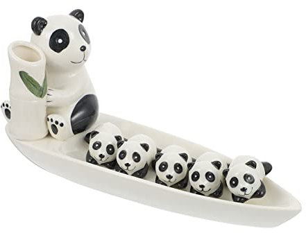 NAMOARLY Reposa Palillos De Cerámica Forma De Panda Soporte para Palillos De Panda para Decoración De Mesa y Accesorios De Vajilla para Usar Chopstick Casa o Restaurante
