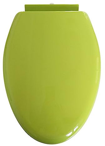 Flipped Warmth Toilet Seat Resin Color Decorative Easy Clean V Type Novelty Design, Thicken Toilet Seat Featuring Easy Clean & Change Hinges and Seat Fastening System,Green