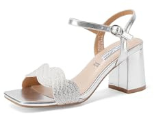 QUEEN HELENA Sandali Eleganti con Strass Scarpe Aperte con Cinturino Donna ZM9656 (Argento, Sistema Taglie Calzature EU, Adulto, Donna, Numero, Media, 37)