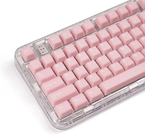 162 Keys PBT Doubleshot Keycaps Cherry Profile Pink Translucent Keycaps Set | Fit for 60% 65% 75% 95% Cherry Mx Switches Mechanical Keyboard