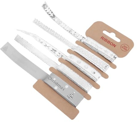 Anneome Weihnachtsbänder Satz 5 Motive aus Polyester Dekoband für Geschenke und Festdekoration