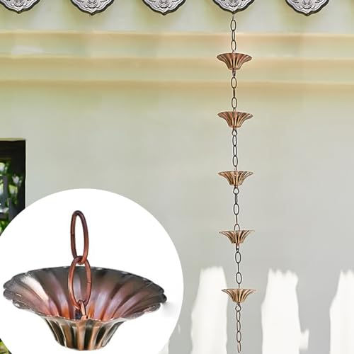 UrbanUp Regenablaufkette Winde Metallregenkette, Verstellbare Dekoration Regenrinnenketten für Den Ersatzabwärtsschlag, Langlebige Dachrinnen Japanische Regenkette (Size : 1 m (3.2ft))